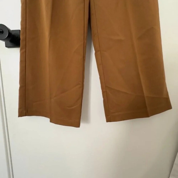 Seven for All Mankind High-Waist Pleated Semi Wide-Leg Trousers Brown Women's M - Picture 5 of 14